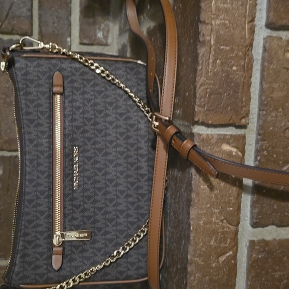 Michael Kors Jet Set Small Logo Chain Crossbody Bag Brown - Picture 11 of 11